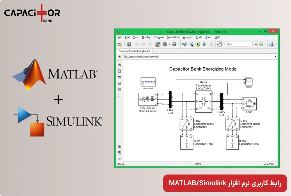 شبیه سازی بانک خازنی با نرم‌ افزار MATLAB Simulink